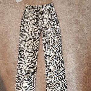 Zara Demin Zebra print pants Size 0
